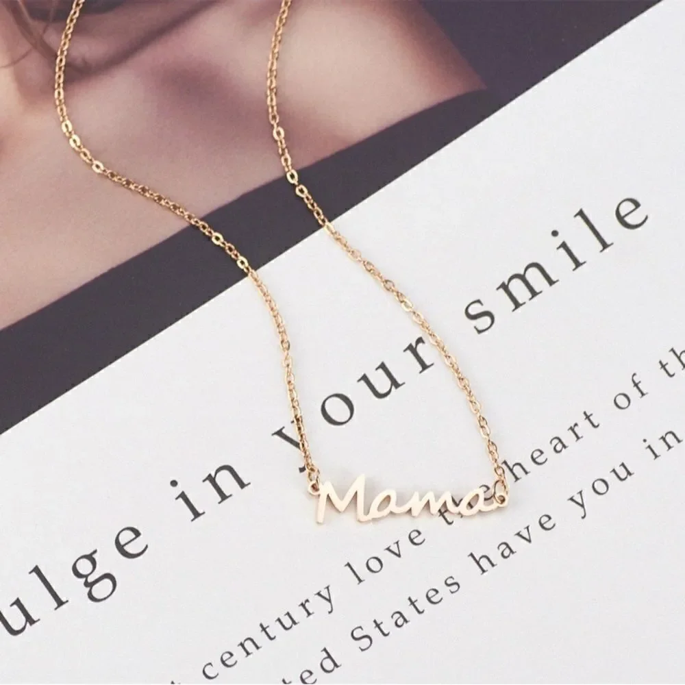 Gold Plated Mama Letter Necklace